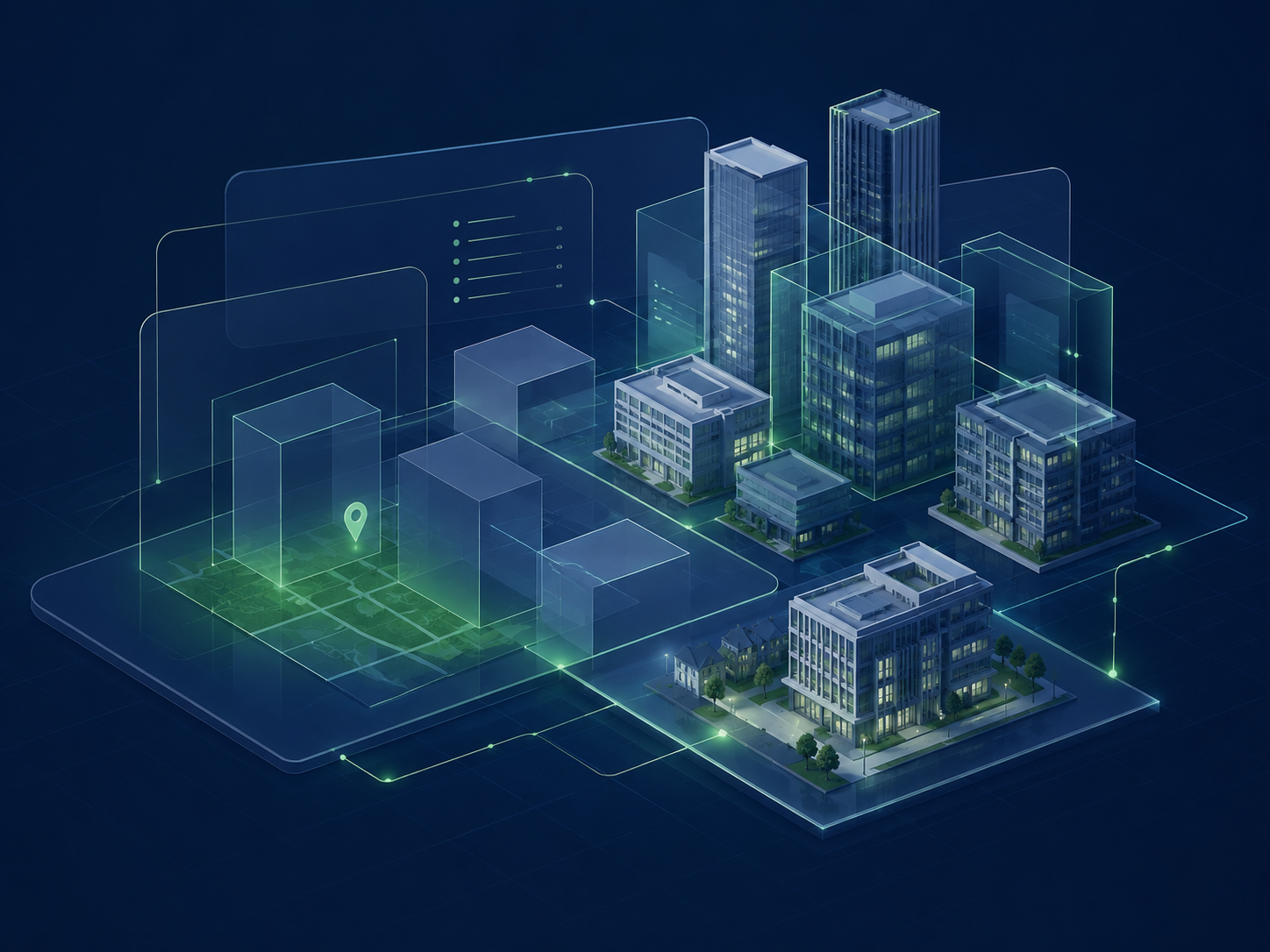 Architectural view of the built environment — the public companies behind real estate.